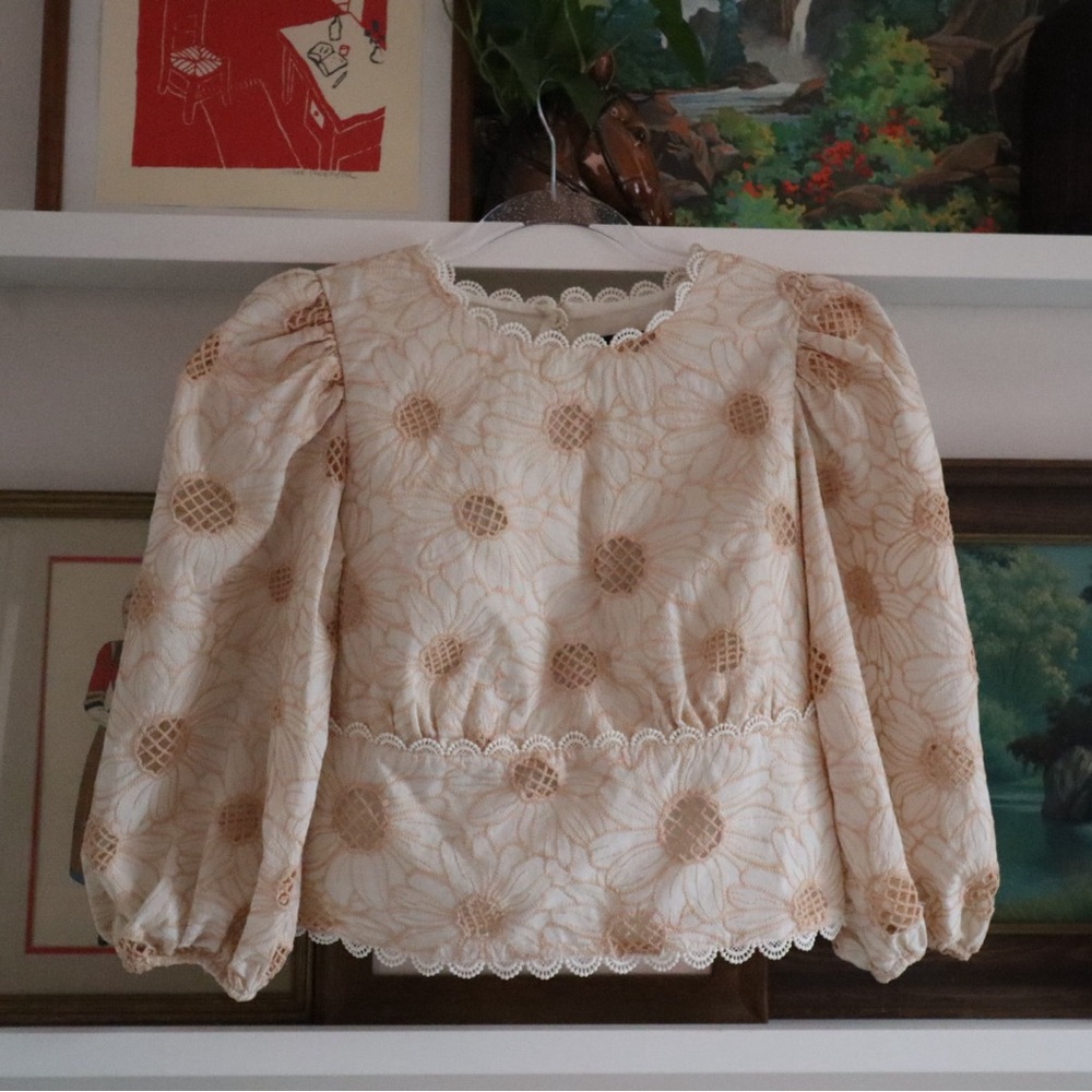 Express embroidered eyelet top